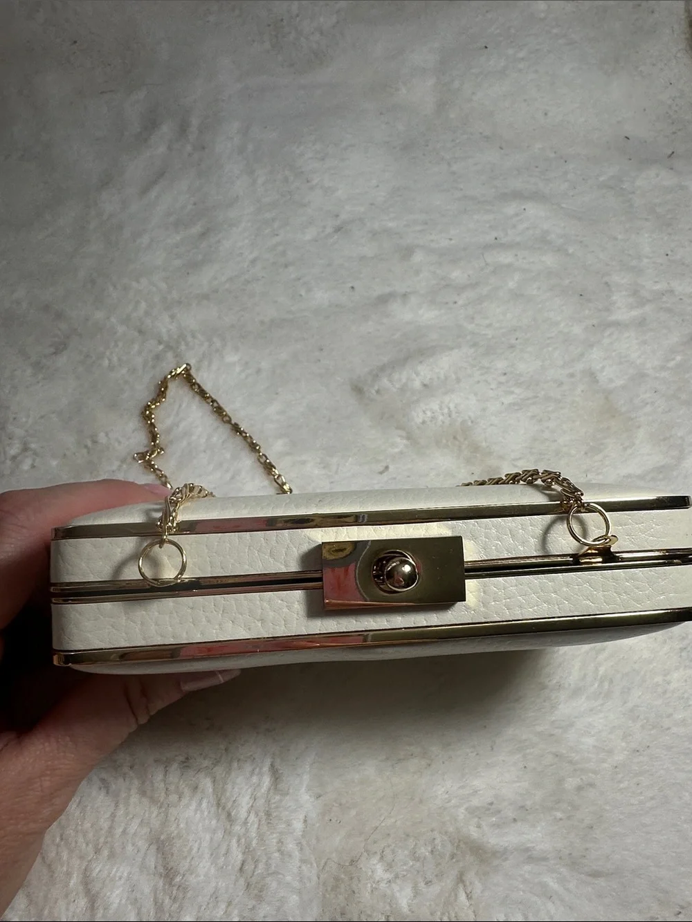 J.McLaughlin Kingston cream and gold clutch